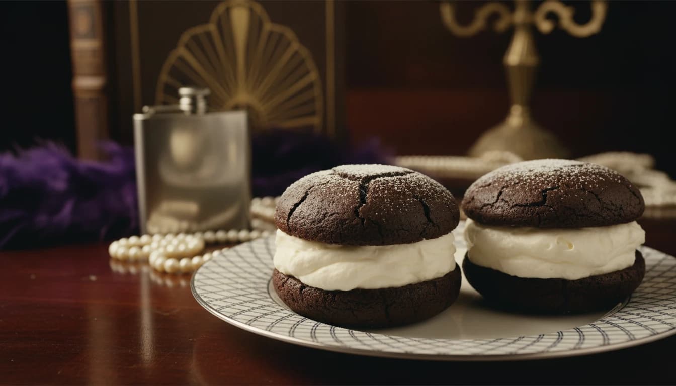 Chocolate Whoopie Pies with creamy vanilla filling