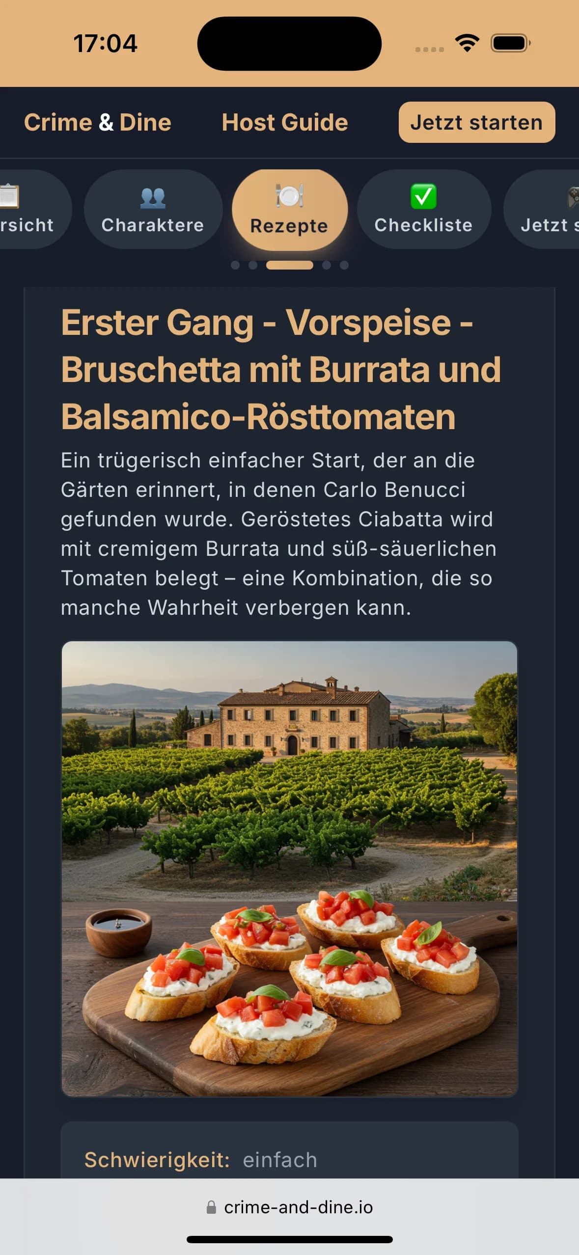 WebApp Spielrunden-Navigation