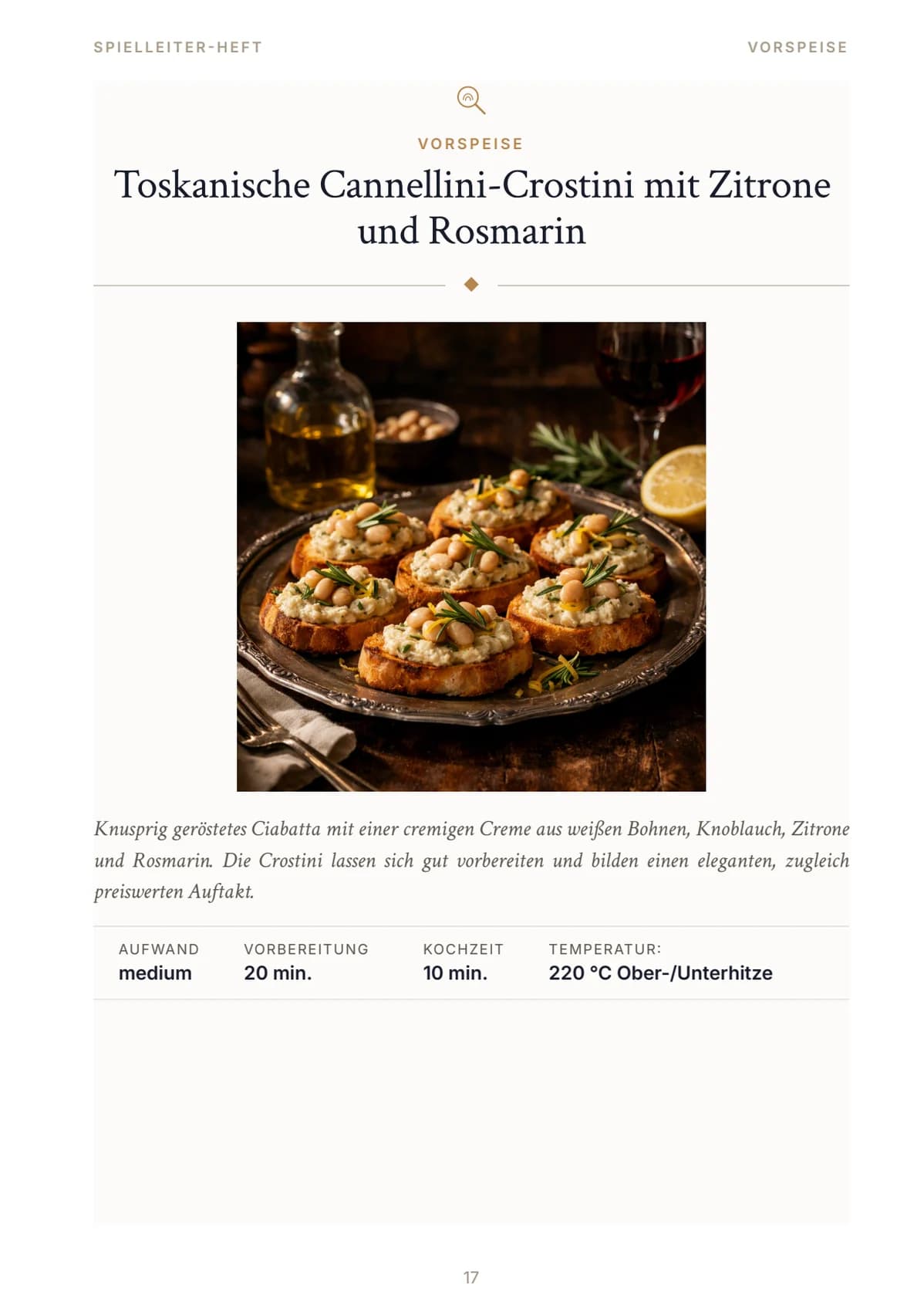 Spielleiter-Heft: Rezept mit Bild