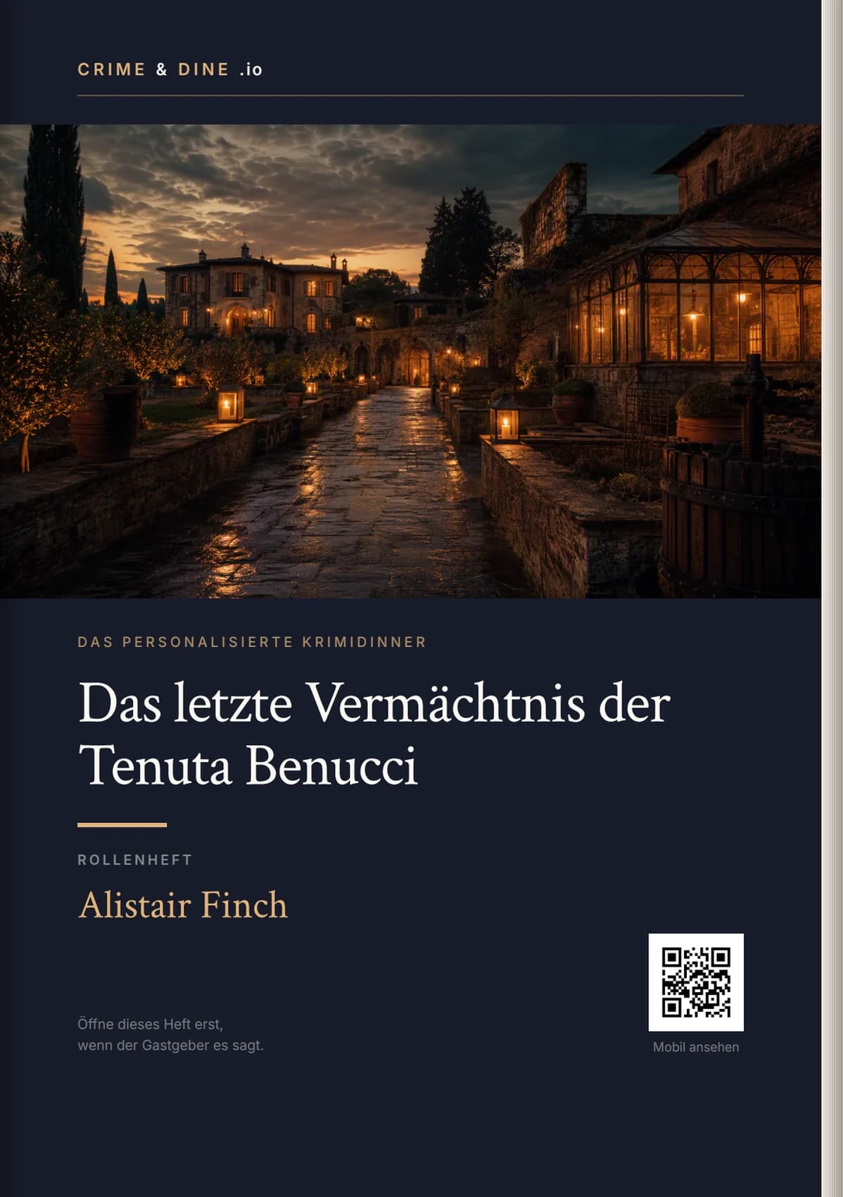 Rollenheft, geschlossen: Umschlag mit Titel